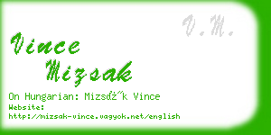 vince mizsak business card